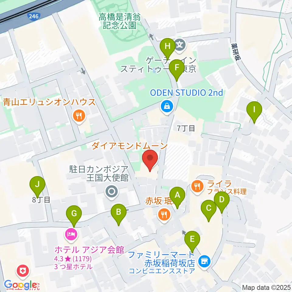 ODEN STUDIO周辺の駐車場・コインパーキング一覧地図
