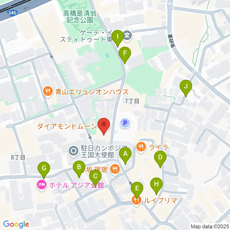 ODEN STUDIO周辺の駐車場・コインパーキング一覧地図