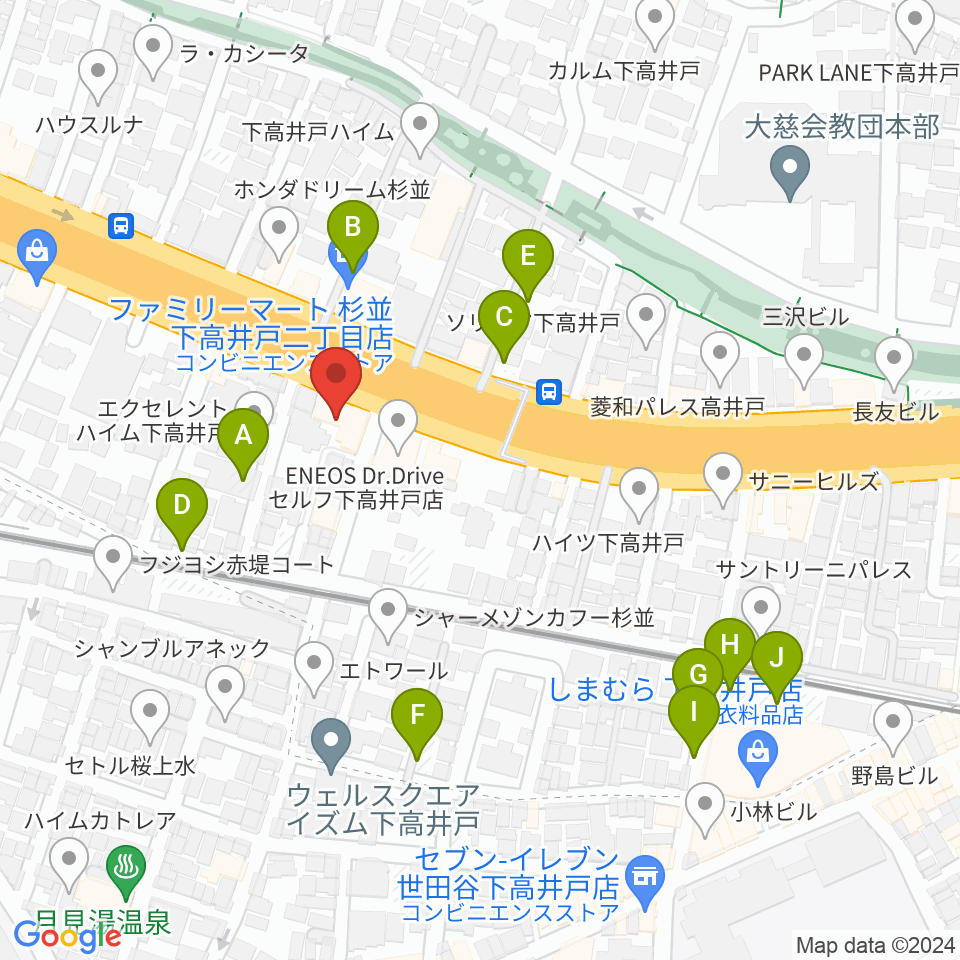 G-ROKSスタジオ周辺の駐車場・コインパーキング一覧地図