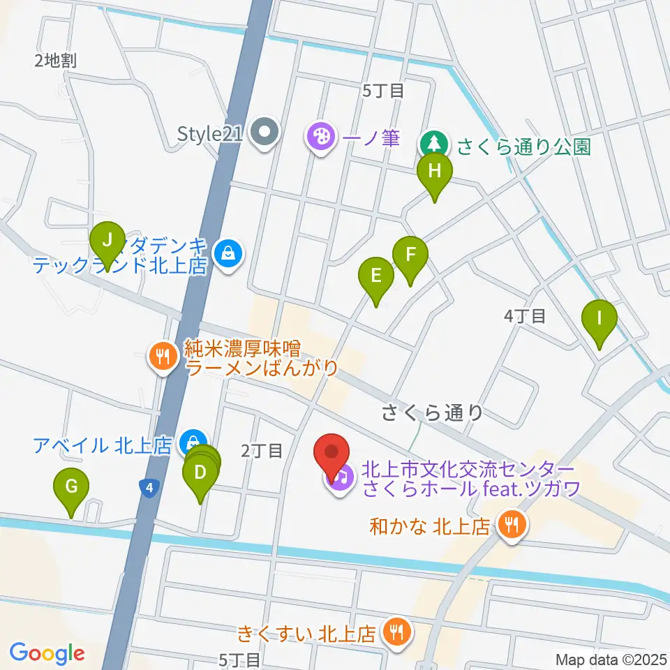 さくらホール アートファクトリー周辺の駐車場・コインパーキング一覧地図