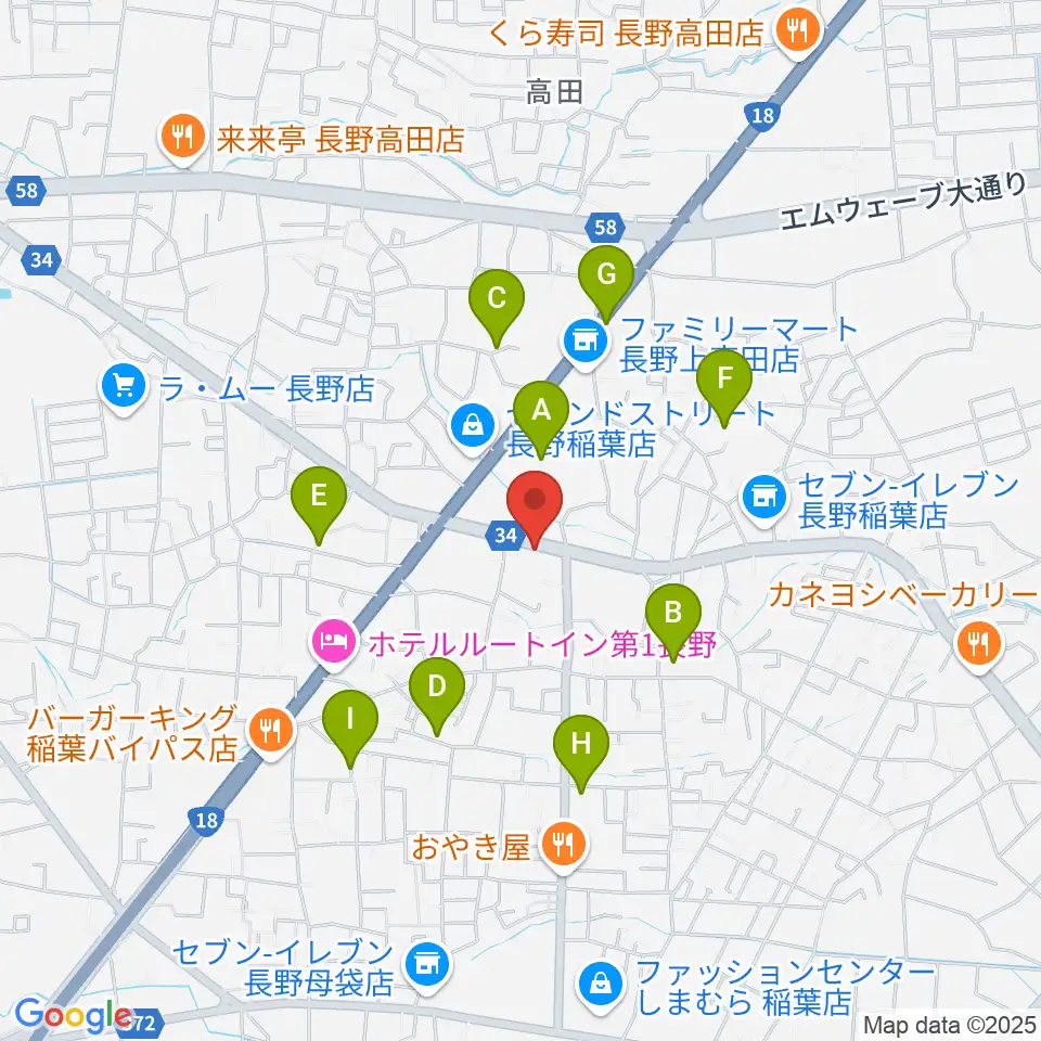 サンピアン長野店周辺の駐車場・コインパーキング一覧地図