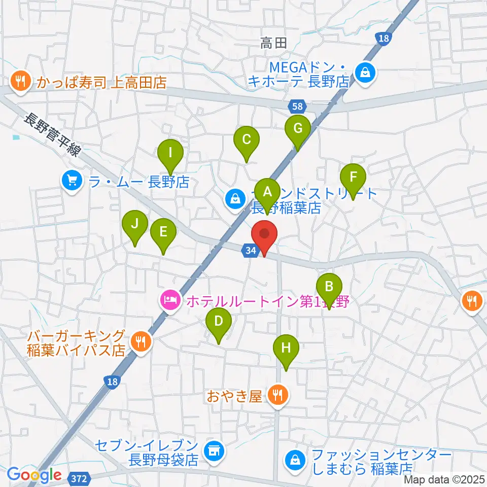 サンピアン長野店周辺の駐車場・コインパーキング一覧地図