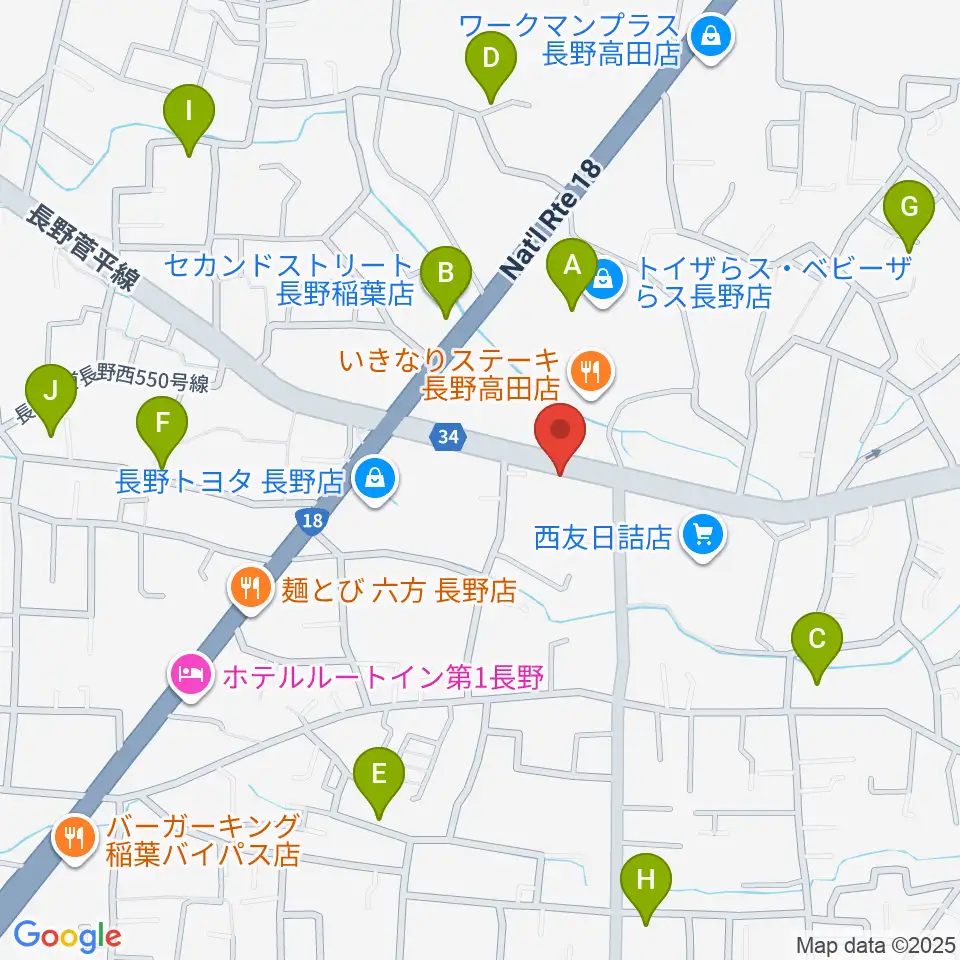 サンピアン長野店周辺の駐車場・コインパーキング一覧地図
