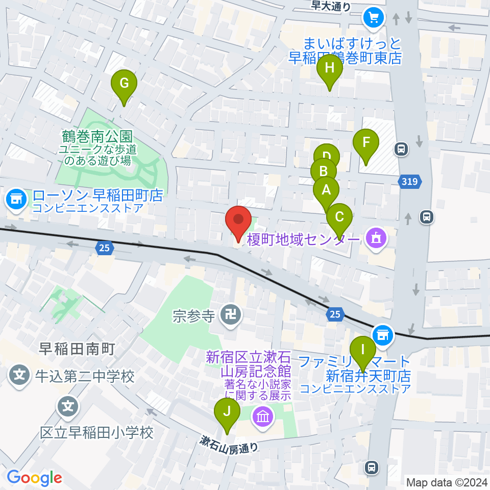 ヨシオ弦楽器周辺の駐車場・コインパーキング一覧地図