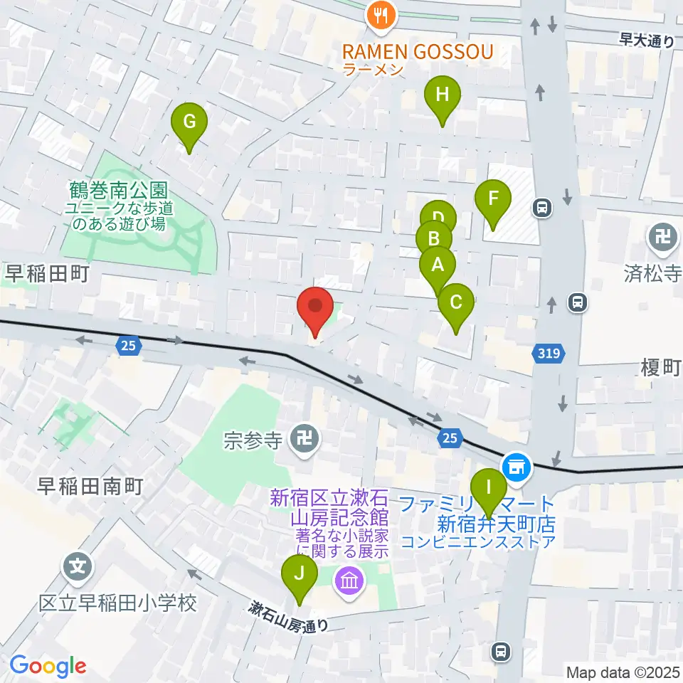 ヨシオ弦楽器周辺の駐車場・コインパーキング一覧地図