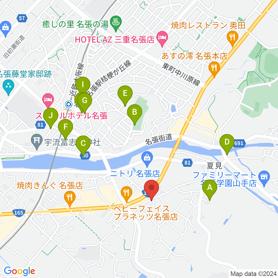 ピアノの山口周辺の駐車場・コインパーキング一覧地図