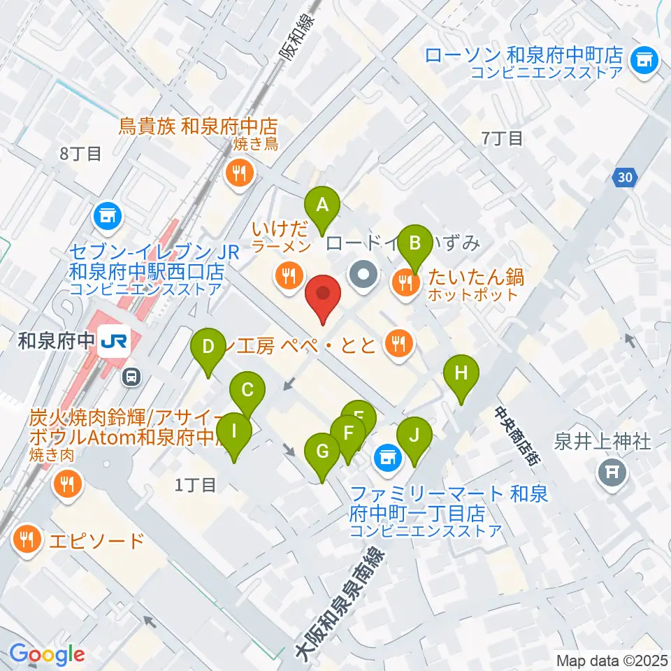 新日本ミュージック株式会社 和泉府中本店周辺の駐車場・コインパーキング一覧地図