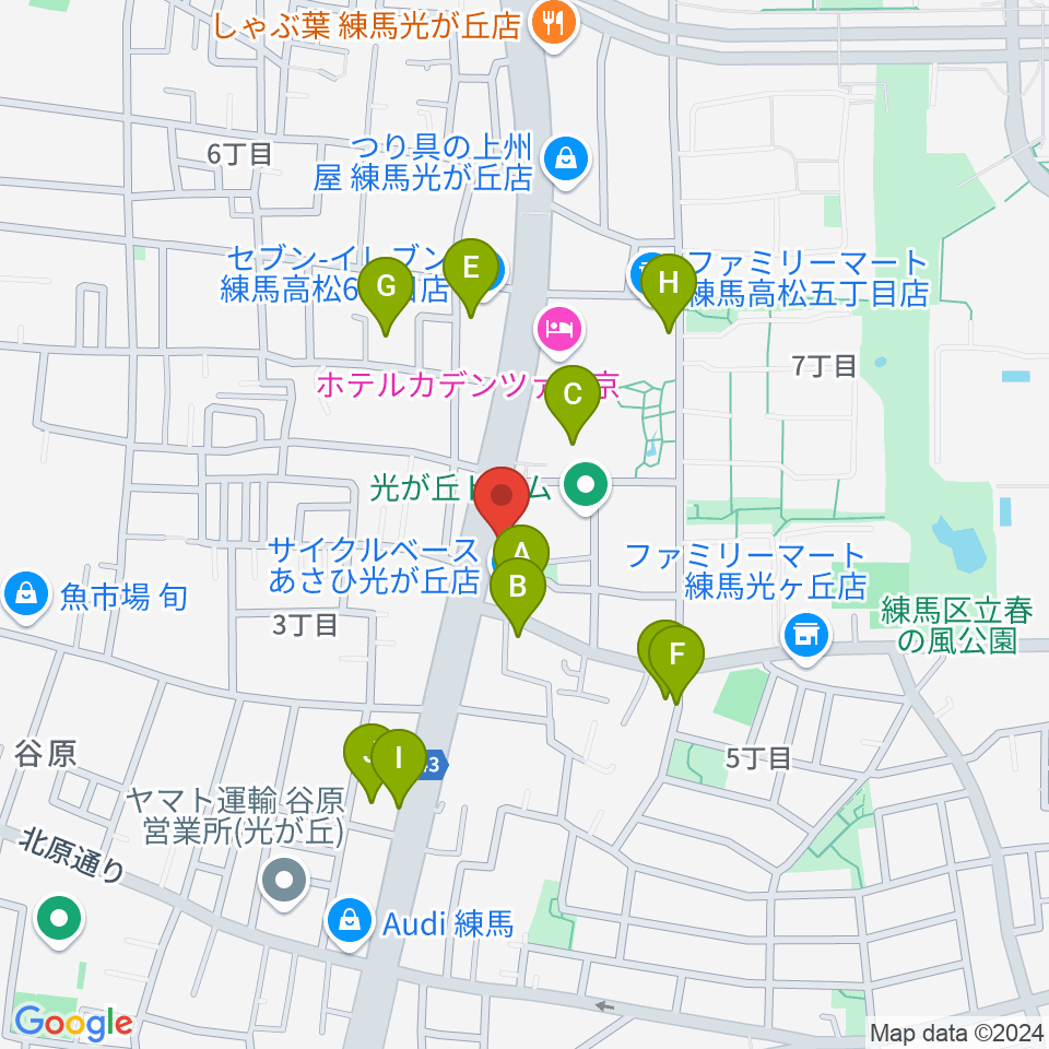 日本ピアノギャラリー新東京店周辺の駐車場・コインパーキング一覧地図