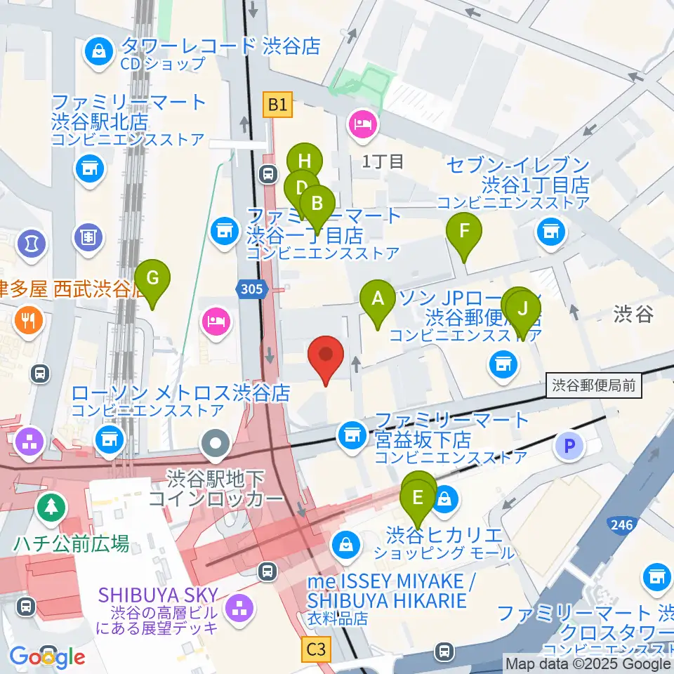 三浦ピアノ渋谷店周辺の駐車場・コインパーキング一覧地図