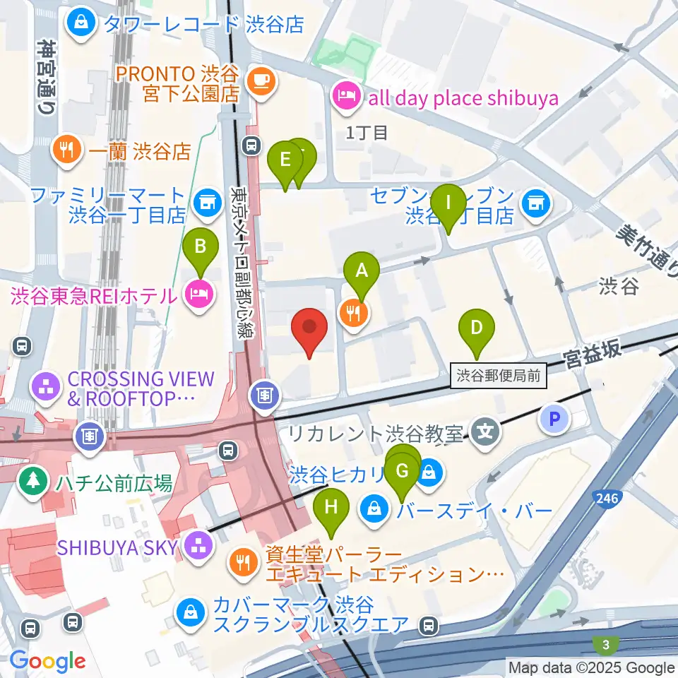 三浦ピアノ渋谷店周辺の駐車場・コインパーキング一覧地図