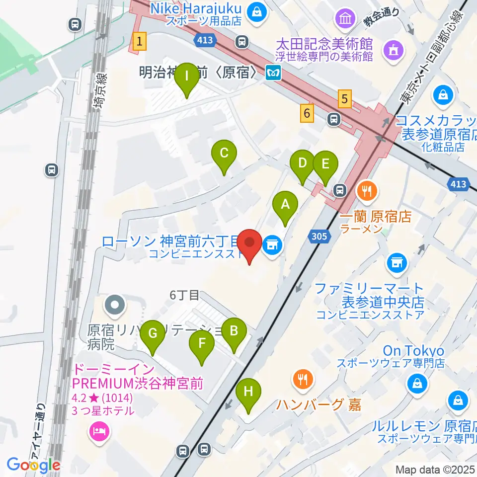 原宿 松下工房周辺の駐車場・コインパーキング一覧地図