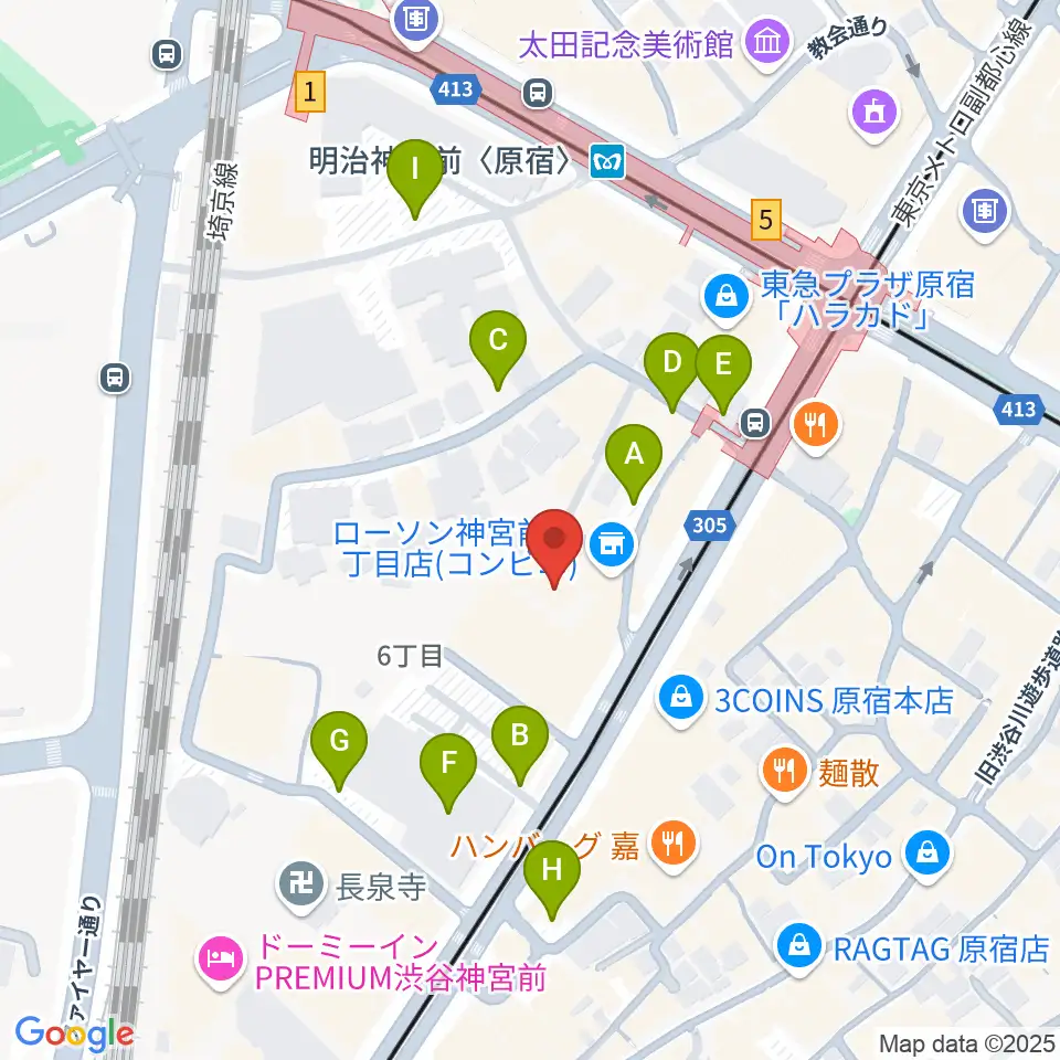原宿 松下工房周辺の駐車場・コインパーキング一覧地図