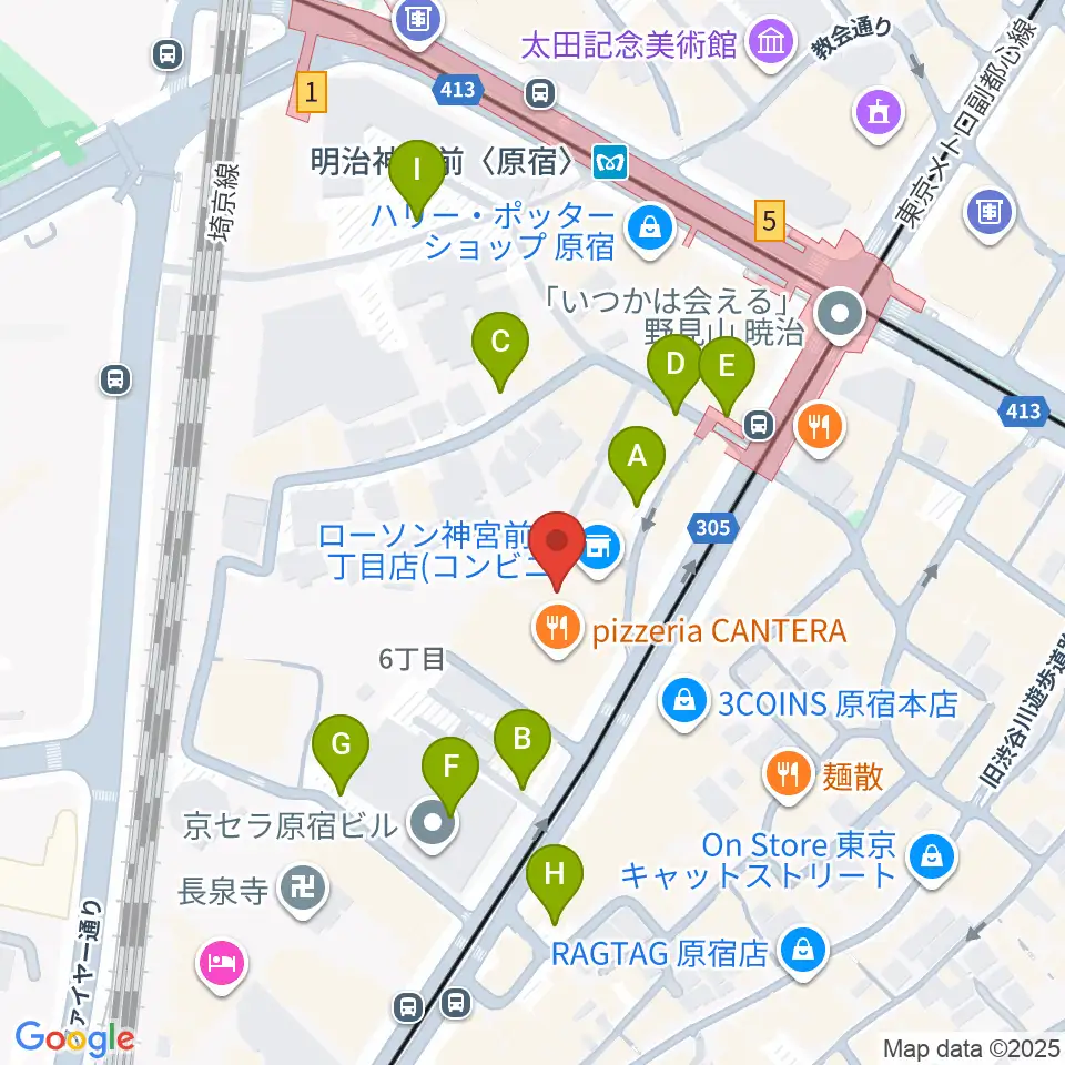 原宿 松下工房周辺の駐車場・コインパーキング一覧地図