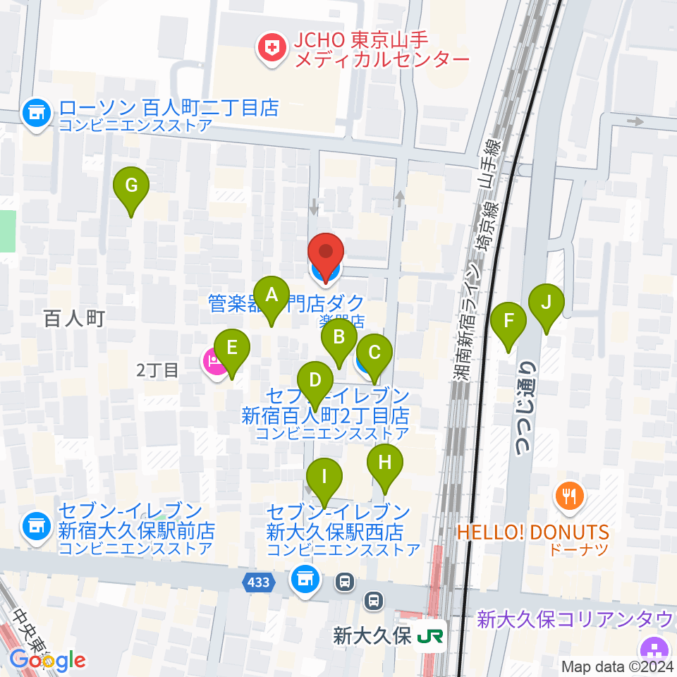 管楽器専門店ダク周辺の駐車場・コインパーキング一覧地図