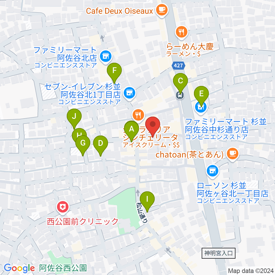 ヒストリークギターズ周辺の駐車場・コインパーキング一覧地図