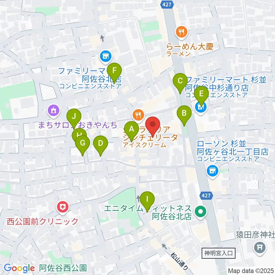 ヒストリークギターズ周辺の駐車場・コインパーキング一覧地図