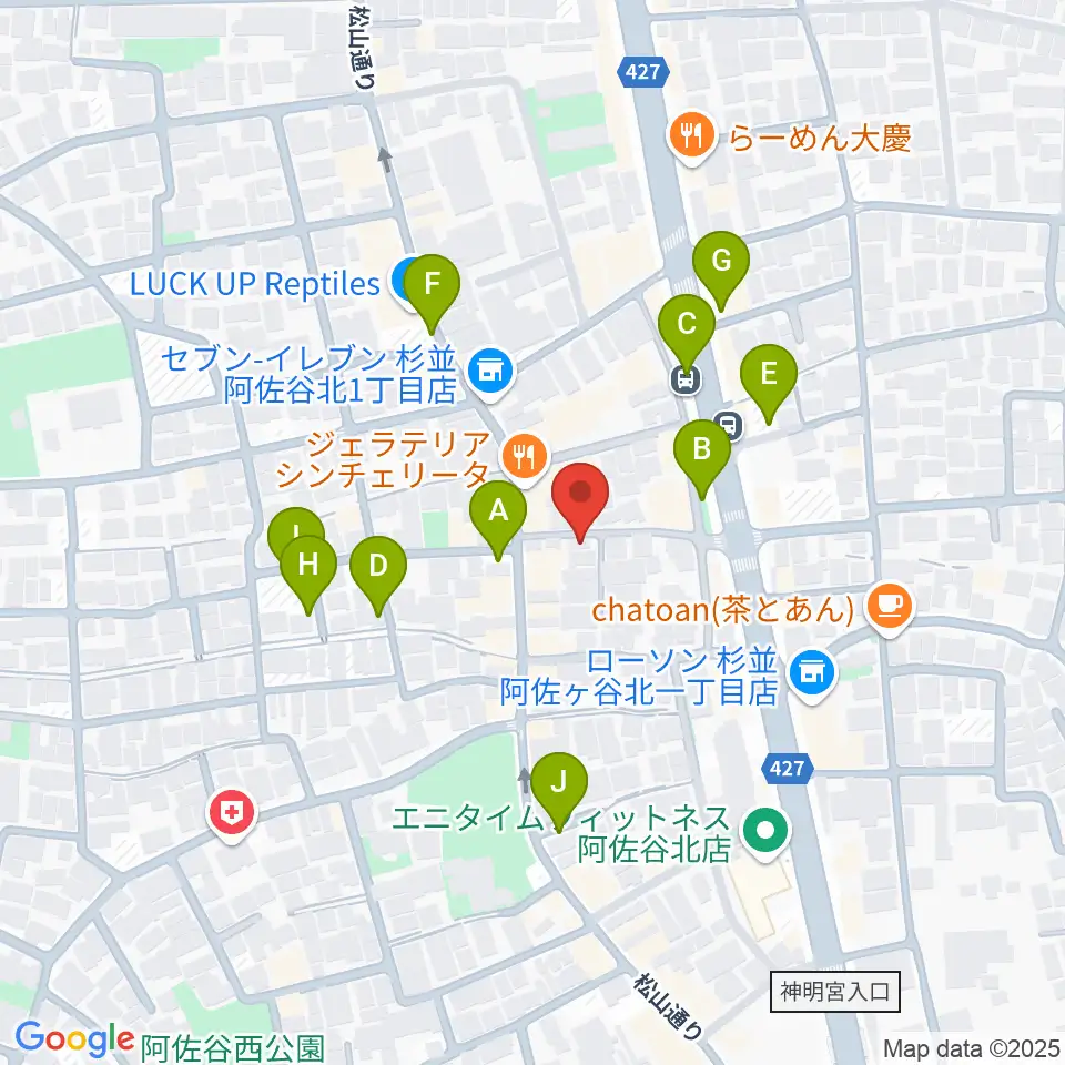 ヒストリークギターズ周辺の駐車場・コインパーキング一覧地図