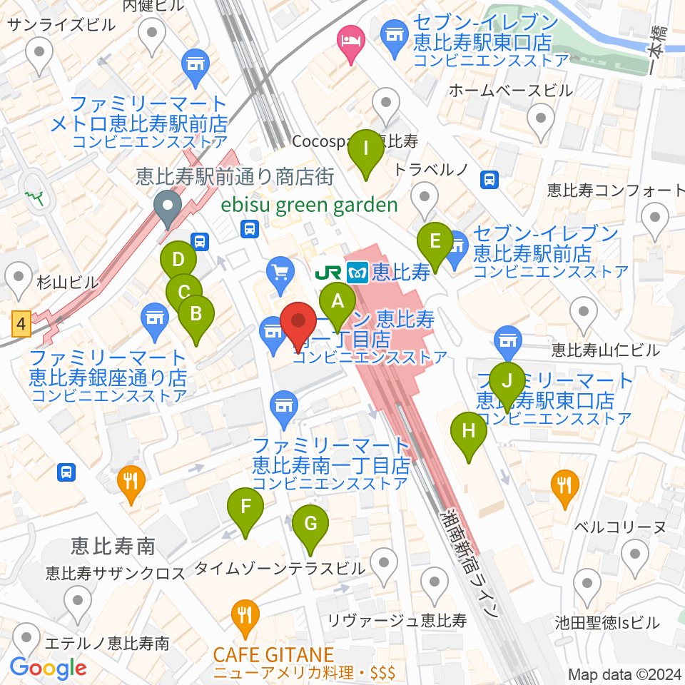 ゴーシュ弦楽器周辺の駐車場・コインパーキング一覧地図