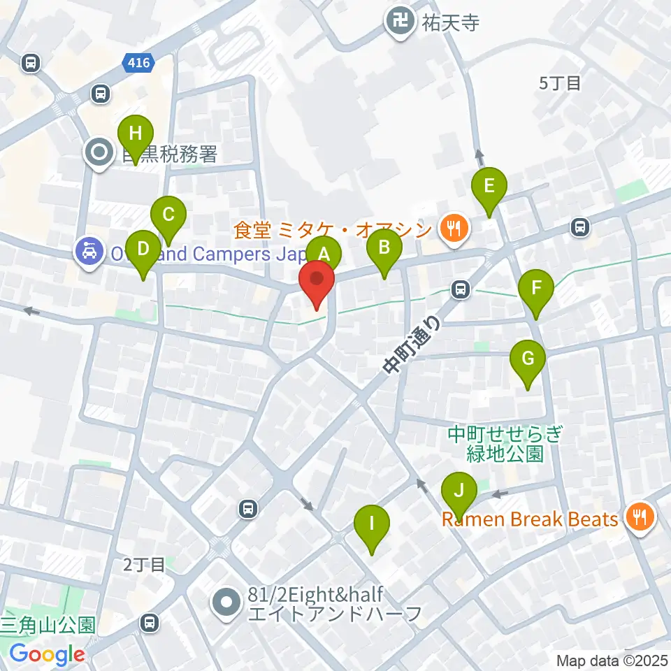 エビスギャング周辺の駐車場・コインパーキング一覧地図