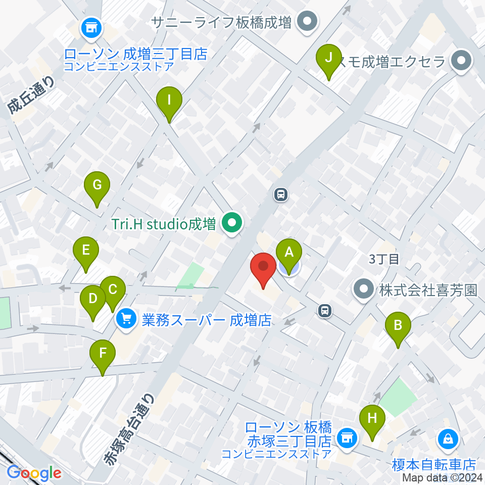 ギターライフ社周辺の駐車場・コインパーキング一覧地図