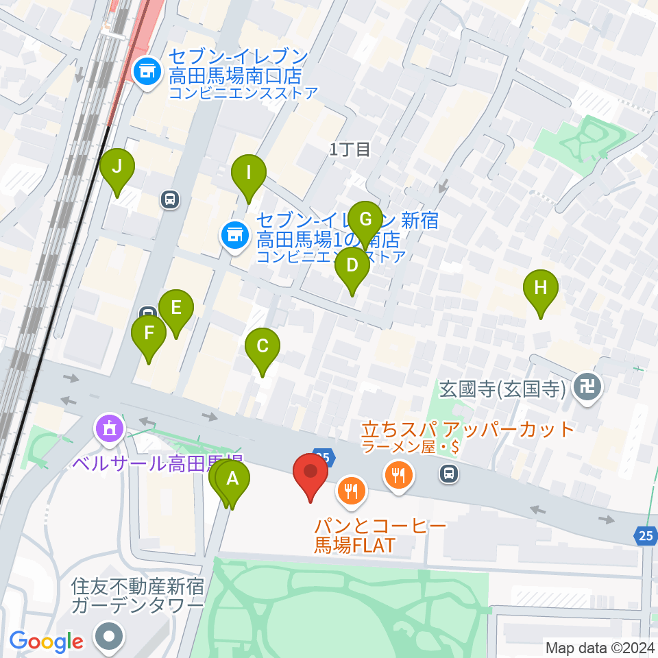 ハセカン ハセガワ管楽器工房周辺の駐車場・コインパーキング一覧地図