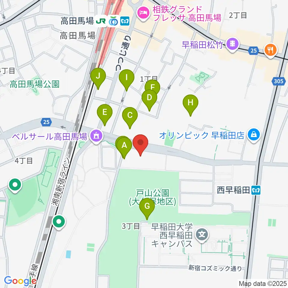 ハセカン ハセガワ管楽器工房周辺の駐車場・コインパーキング一覧地図