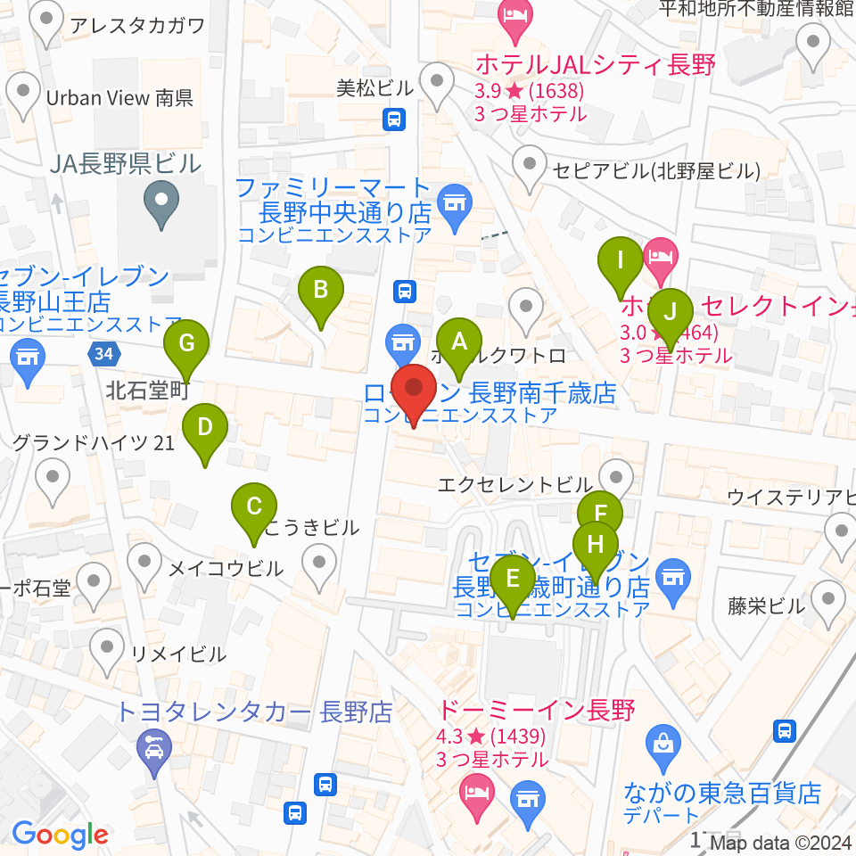 美鈴楽器本店周辺の駐車場・コインパーキング一覧地図