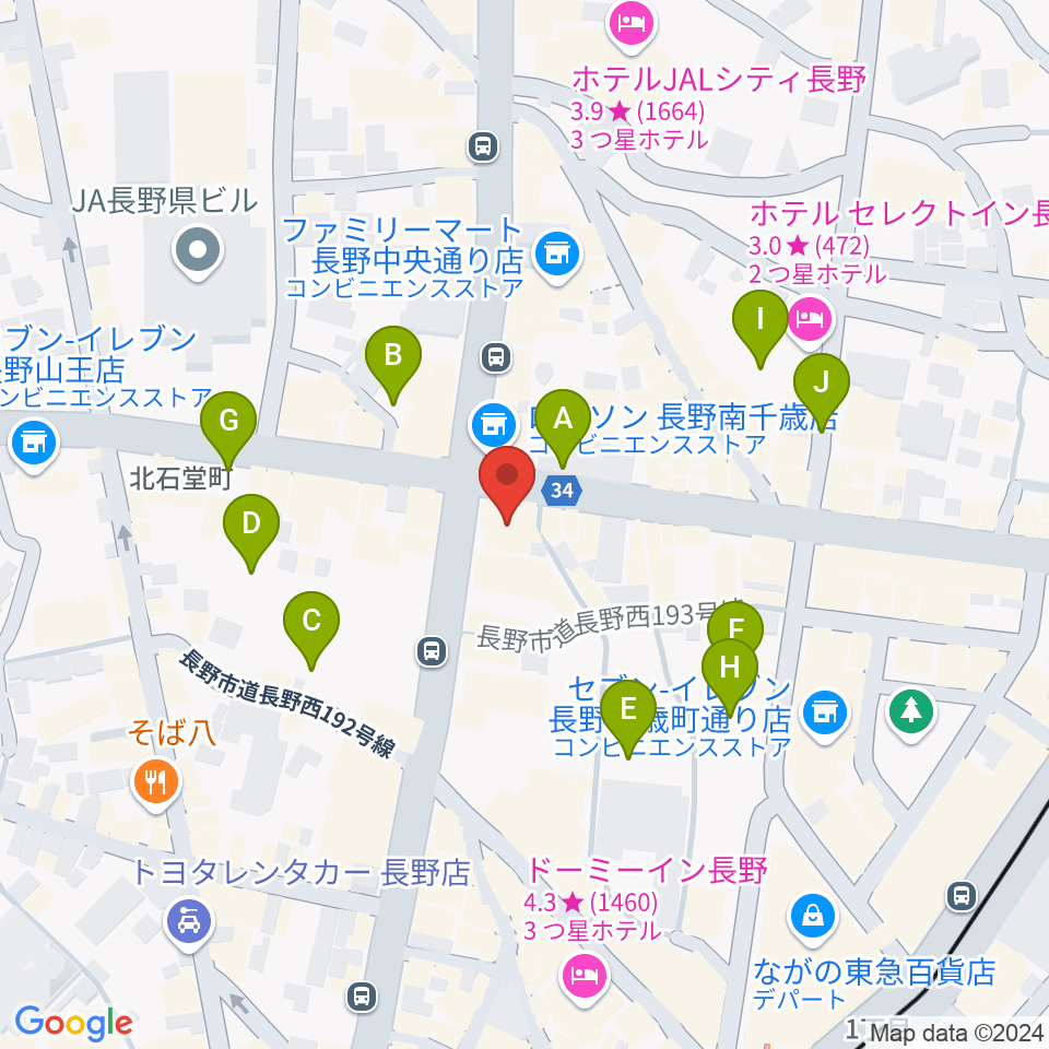 美鈴楽器本店周辺の駐車場・コインパーキング一覧地図