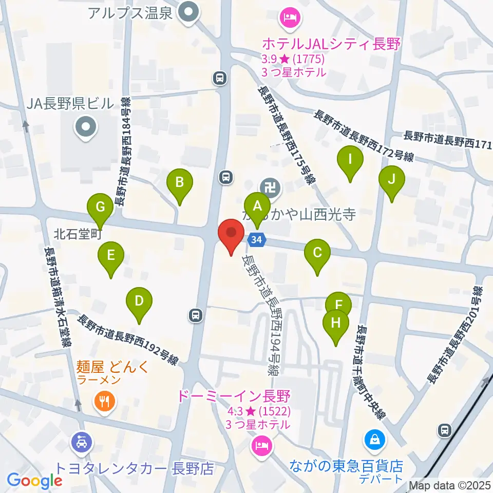 美鈴楽器本店周辺の駐車場・コインパーキング一覧地図