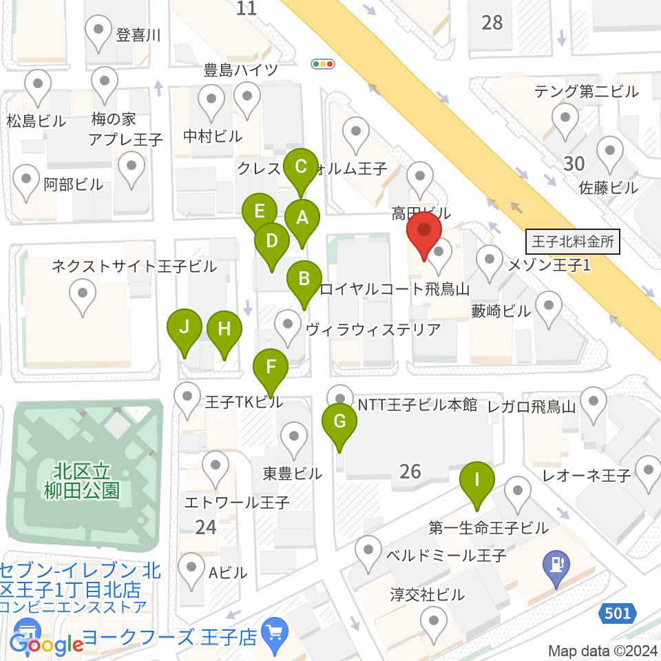 武蔵野楽器周辺の駐車場・コインパーキング一覧地図