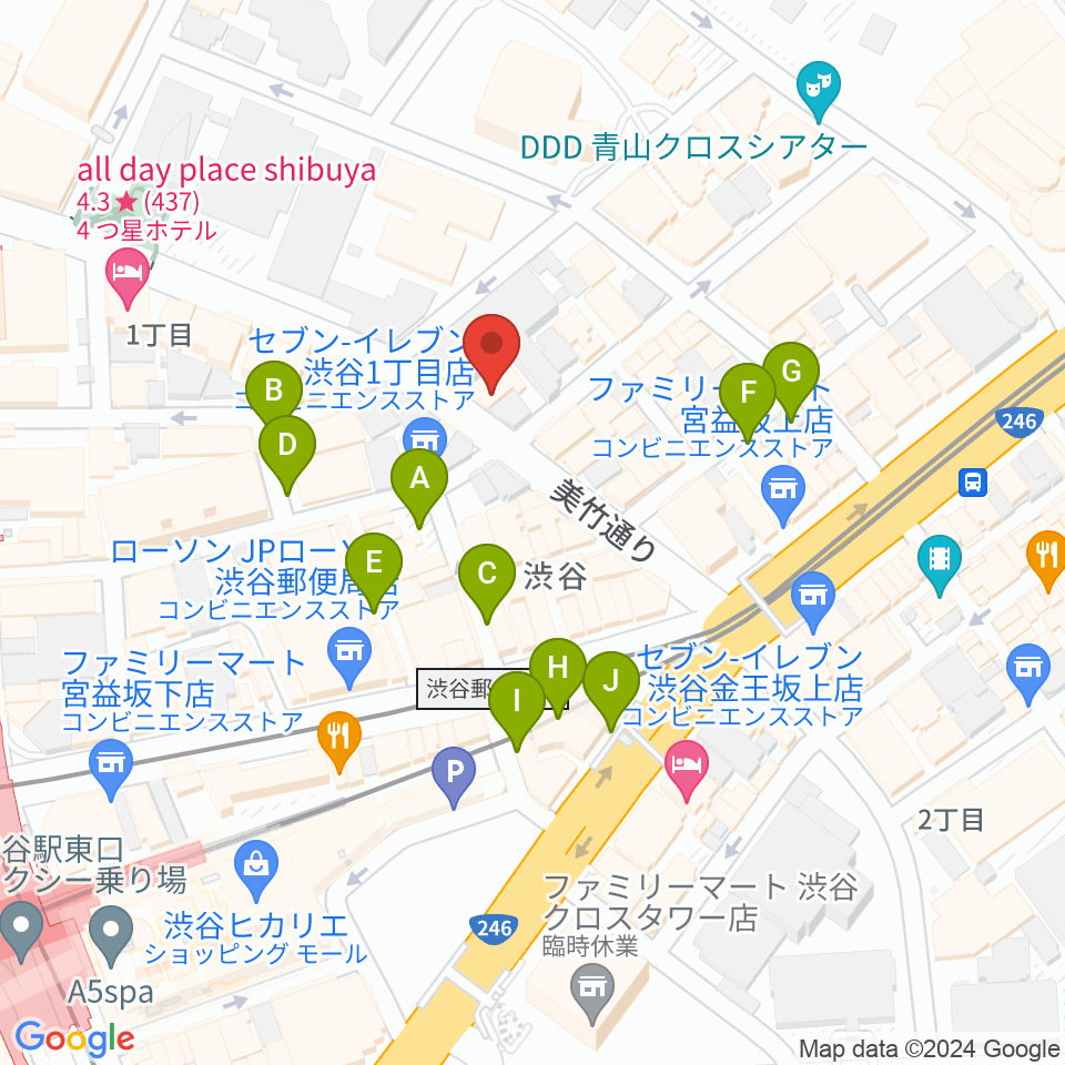 ニコニコギターズ周辺の駐車場・コインパーキング一覧地図