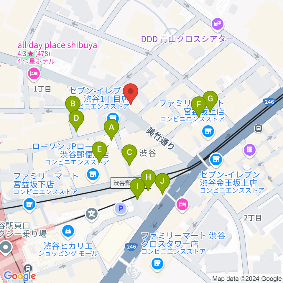 ニコニコギターズ周辺の駐車場・コインパーキング一覧地図