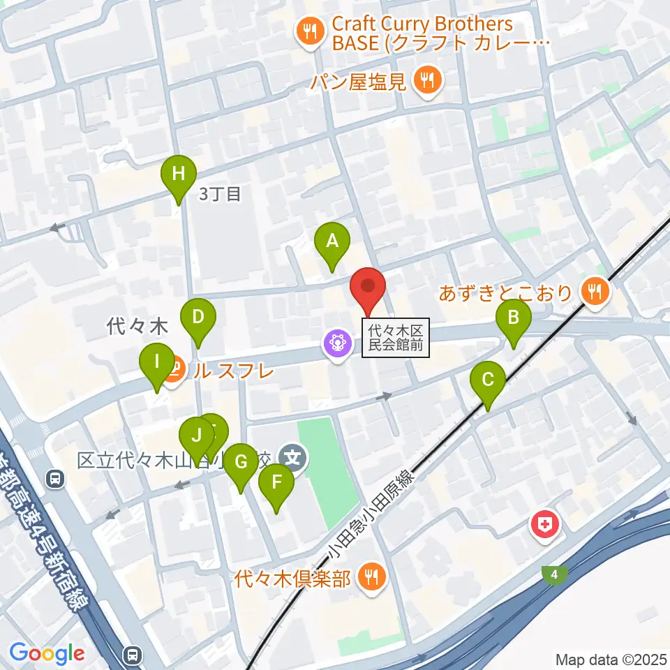 オープンエアースタジオ周辺の駐車場・コインパーキング一覧地図