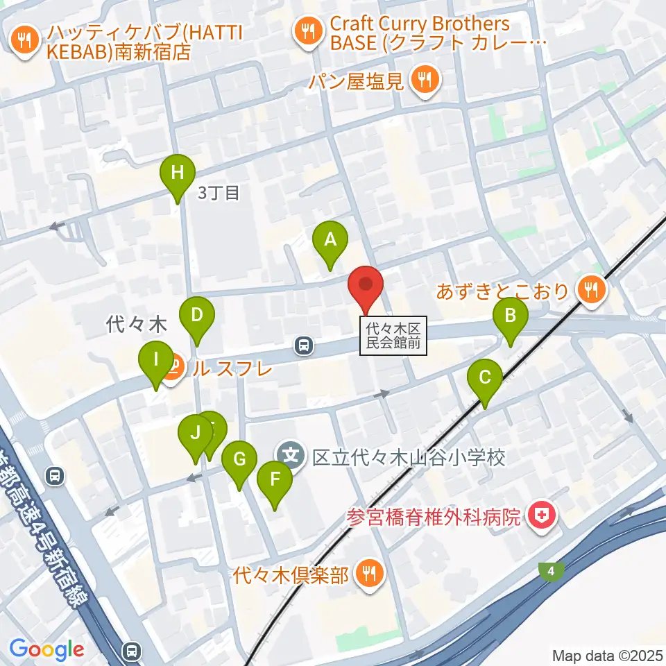 オープンエアースタジオ周辺の駐車場・コインパーキング一覧地図