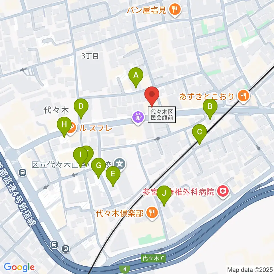 オープンエアースタジオ周辺の駐車場・コインパーキング一覧地図