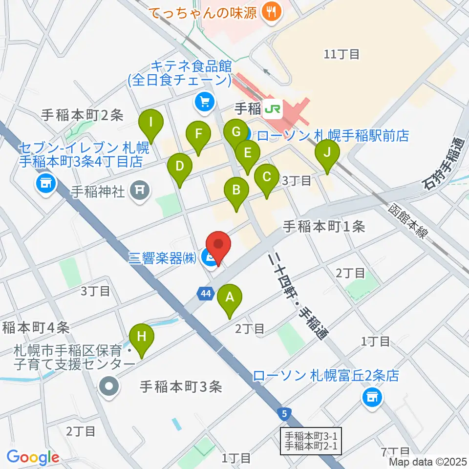 三響楽器周辺の駐車場・コインパーキング一覧地図