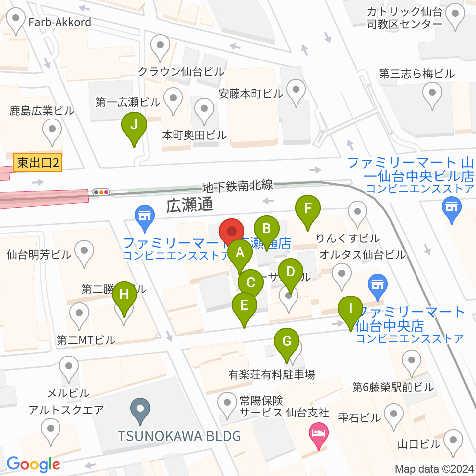 グレースハープ仙台店周辺の駐車場・コインパーキング一覧地図