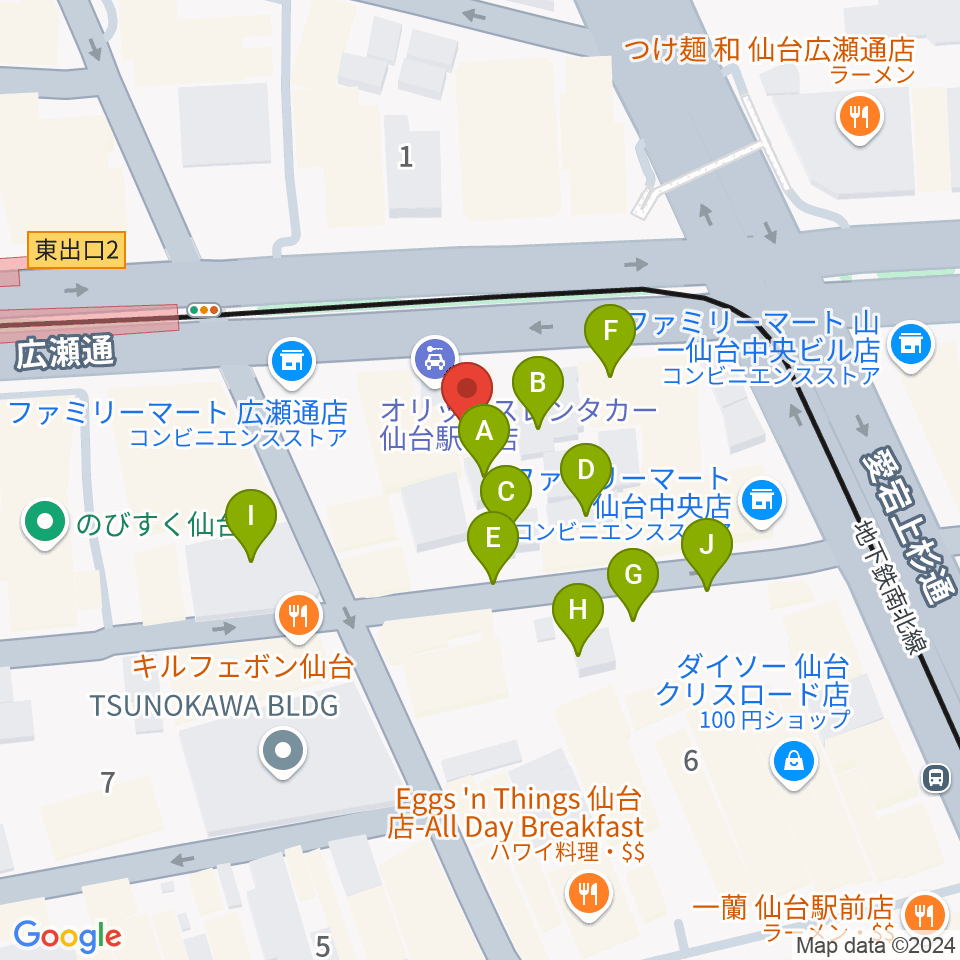 グレースハープ仙台店周辺の駐車場・コインパーキング一覧地図