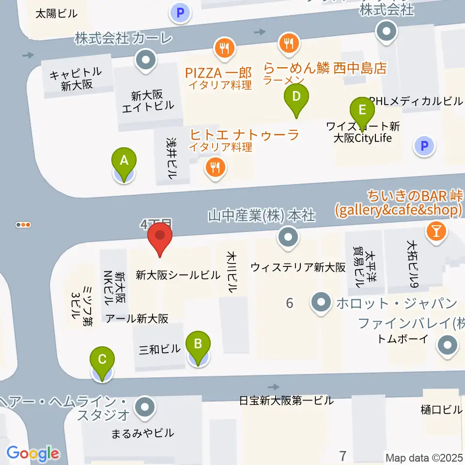 十三堂楽器周辺の駐車場・コインパーキング一覧地図