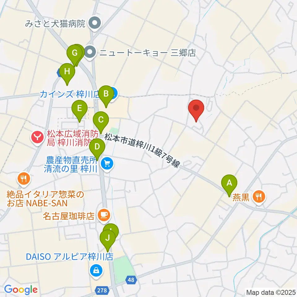 エンジェルスハープ工房 オフィスドルチェ周辺の駐車場・コインパーキング一覧地図