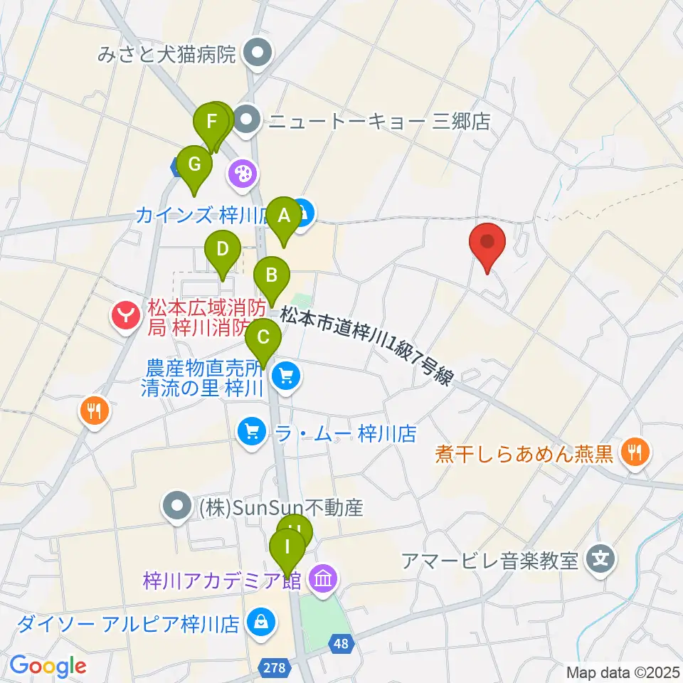 エンジェルスハープ工房 オフィスドルチェ周辺の駐車場・コインパーキング一覧地図
