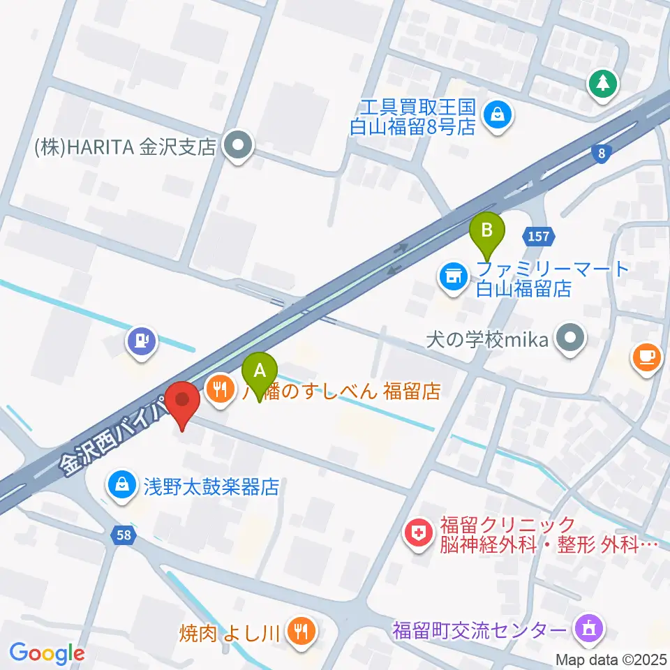 浅野太鼓楽器店周辺の駐車場・コインパーキング一覧地図