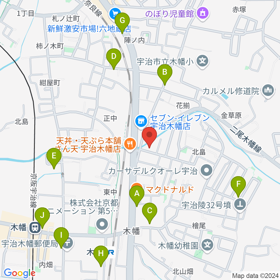 ふたば楽器店周辺の駐車場・コインパーキング一覧地図