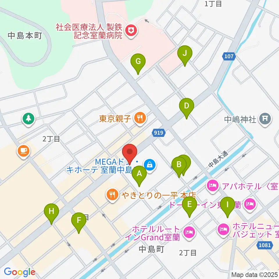 エルム楽器 室蘭支店周辺の駐車場・コインパーキング一覧地図