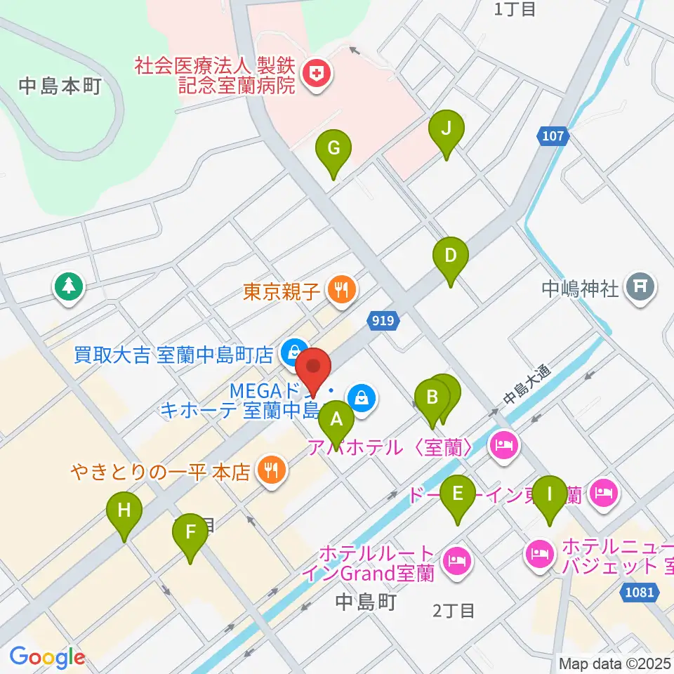 エルム楽器 室蘭支店周辺の駐車場・コインパーキング一覧地図