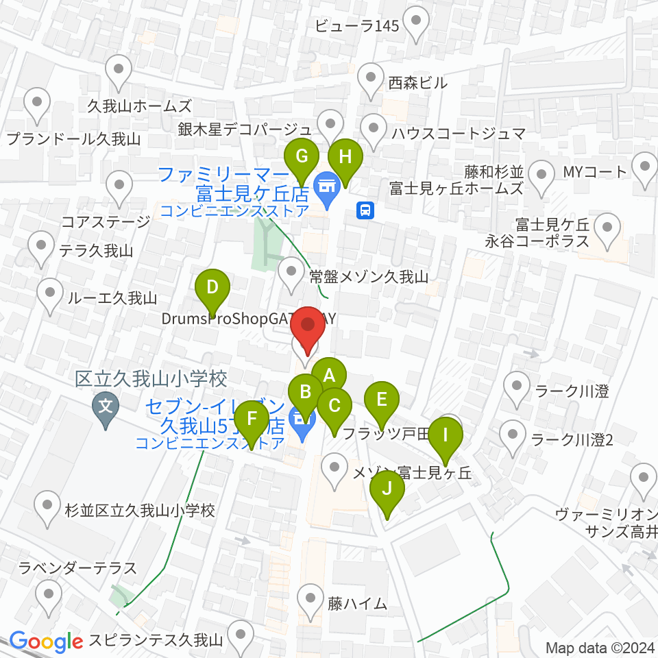 ドラムプロショップ GATEWAY周辺の駐車場・コインパーキング一覧地図