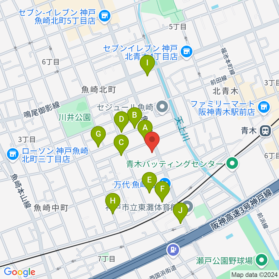 グランド楽器周辺の駐車場・コインパーキング一覧地図