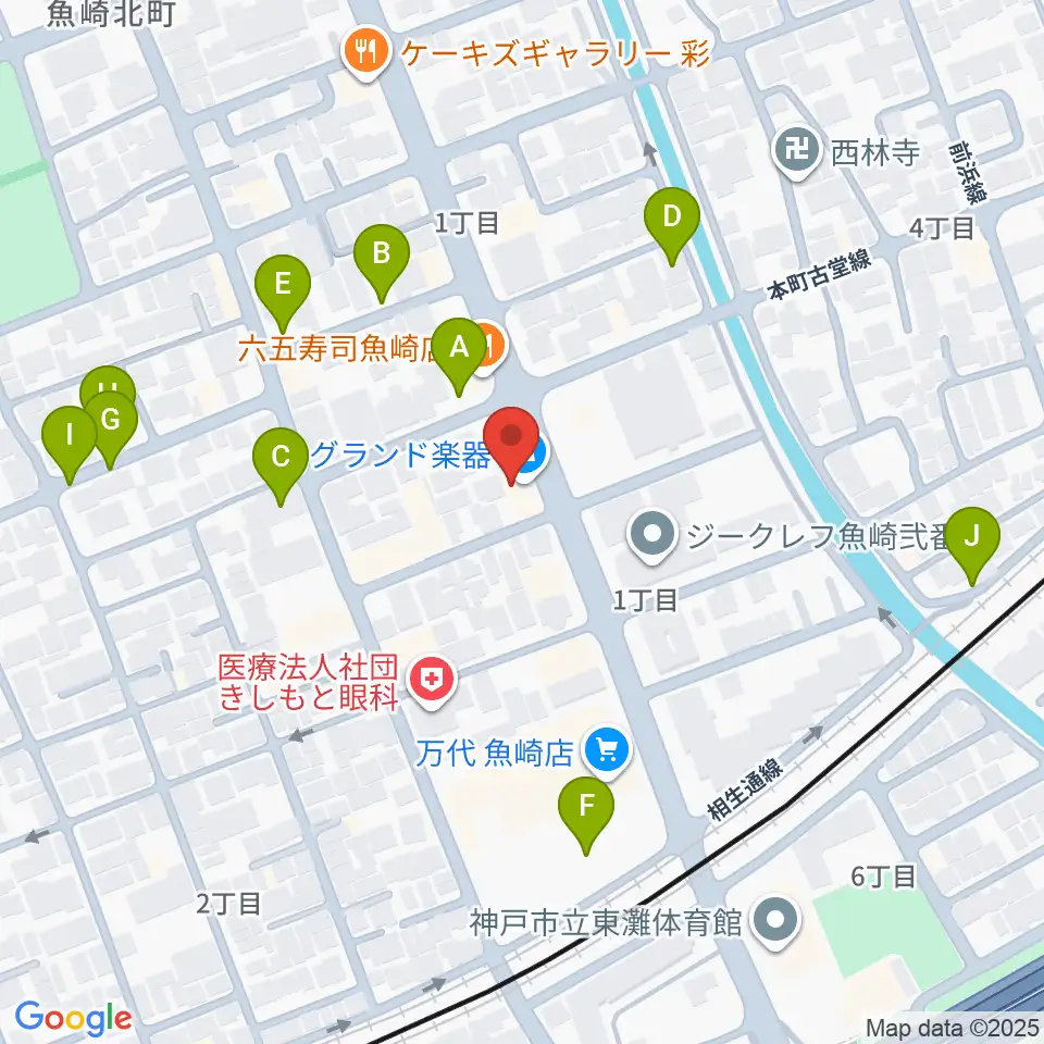 グランド楽器周辺の駐車場・コインパーキング一覧地図