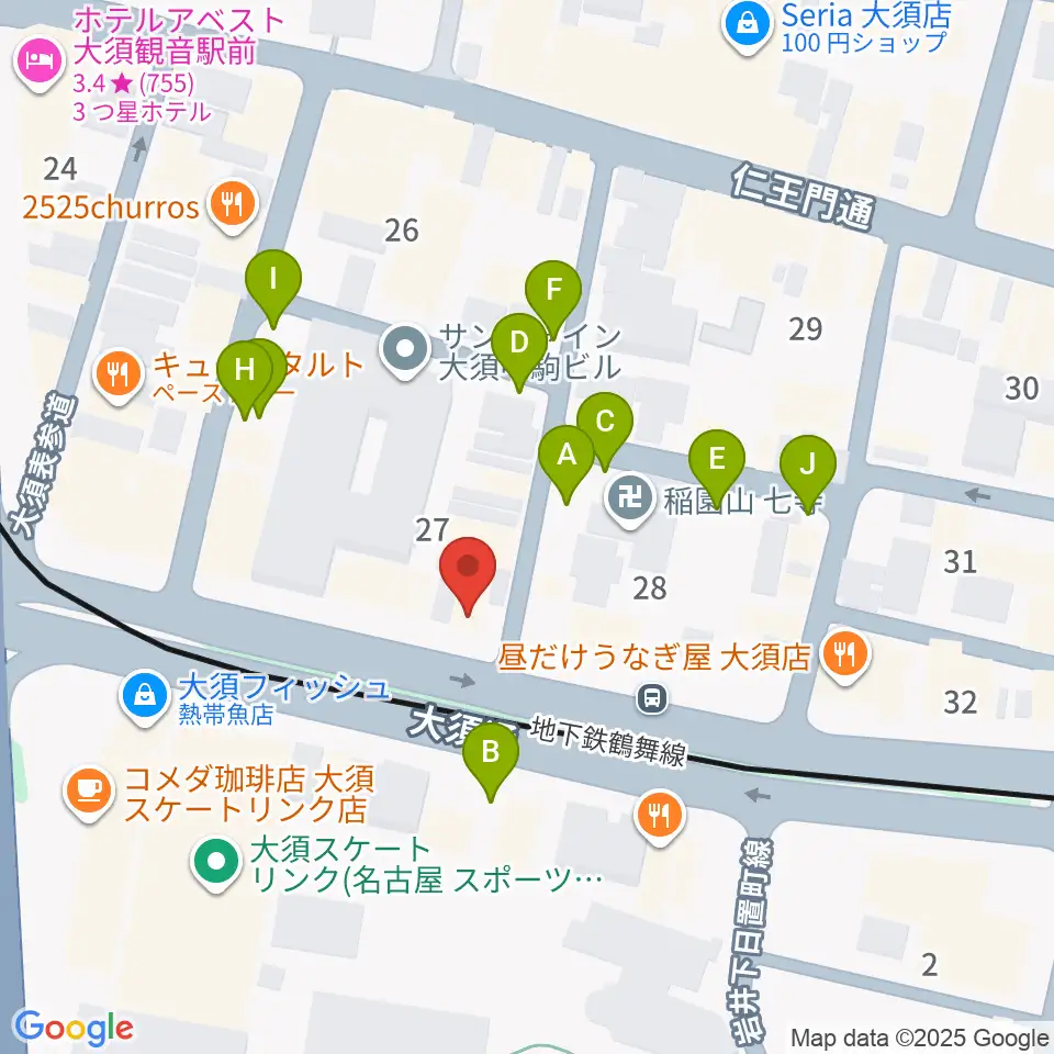 グレイテストヒッツ周辺の駐車場・コインパーキング一覧地図