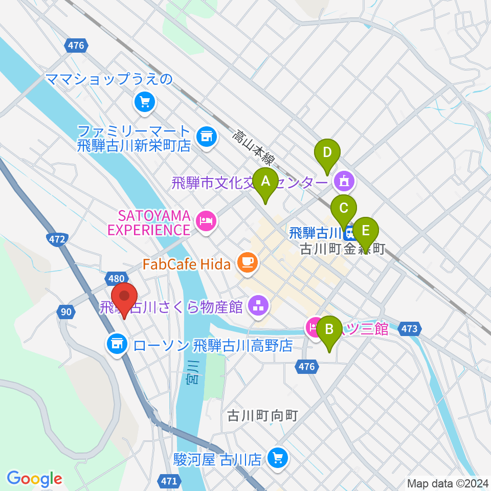 ギターのナカムラ周辺の駐車場・コインパーキング一覧地図